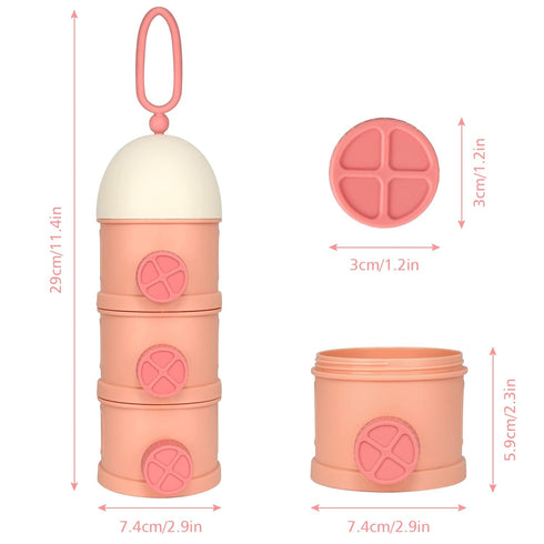 Accmor 3 Formula Dispenser On The Go, Layers Stackable Formula Container to Go, Non-Spill Portable Milk Powder Baby