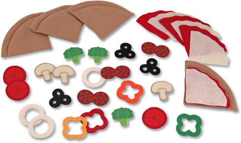 Set 42 Set 2+ Melissa & Doug Felt Food Mix And Match Pizza Play Food - Pieces Felt Pizza Play For Kids Kitchen, Pretend