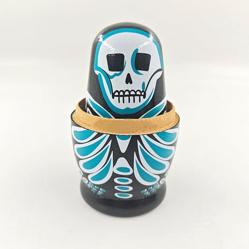 Lorveelo Skull Nesting Dolls - Cute Animal Matryoshka Doll Handmade Wooden Dolls for Children Christmas Birthday