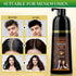 Instant Black Hair Dye Shampoo for Gray Hair Coverage | Hair Color Shampoo for Men/Women | 3 in 1-100% Grey Cover,