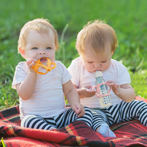 Aolso 2PCS Silicone Baby Bottle Handles, Bottle Handles for Dr Brown Narrow Bottles, Easy Grip Handles to Hold Baby