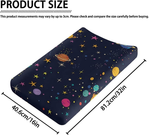 Kathyboom Planets Stars Changing Pad Covers, Breathable Baby Diaper Change Table Covers, Ultra Soft Contoured Pad