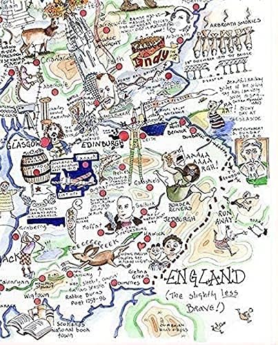 1000 Piece Jigsaw Puzzle - Comical Map of Scotland Artwork by Tim Bulmer - Colorful 66cm X 50cm Funny Jigsaw Puzzles