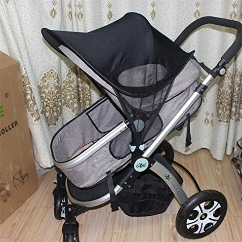 Baby Stroller Sunshade Car Seat Cover, UPF50+ Anti-UV Waterproof Windproof Canopy for Crib and Playpen