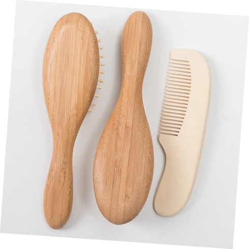Set Abaodam Newborn Grooming Kit Wooden Comb Brush Bath Accessories Wool Brush Scalp Massage Tools Hair Use