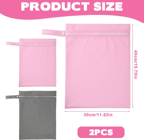 cobee 2Pcs Wet Bags for Baby, Wet Dry Bags, Waterproof Laundry Bag Cloth Baby Carrier, Washable Travel Bag