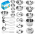 Kids Kitchen Pretend Play Toys - 21pcs Cooking Pots and Pans Set, Small Stainless Steel Cookware Playset for Girls, Boys