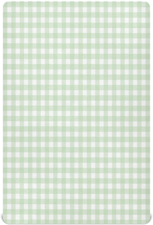 Green Gingham Checkered Crib Sheets - Fitted Baby Crib Sheets Soft and Breathable for Boys and Girls, 52 X 28 Inches