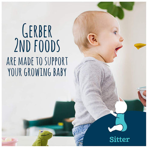 Gerber 2nd Food Baby Food Apple Puree - Natural & Non-GMO, 4 Ounce Tubs, 2-Pack (8 Total)