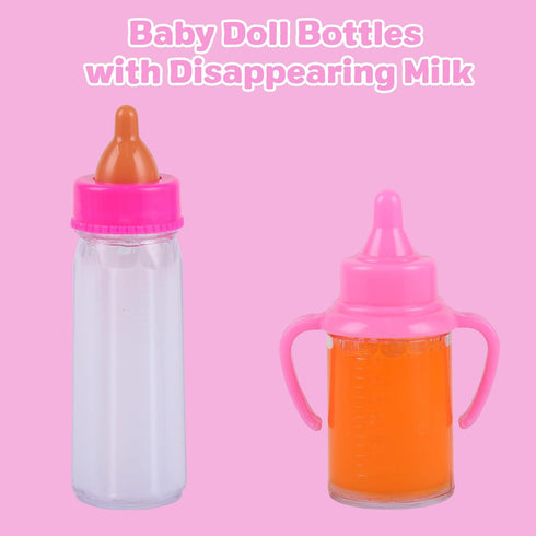 BABESIDE 13 Pcs Baby Doll Clothes - Accessories for 17-20 Inch Dolls, Feeding & Care Set with Clothes & Magic Bottle