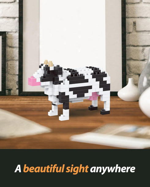 QISHOUTING Cow Mini Building Toy for Kids, Farm Animals Mini Building Blocks & Learning Toy for Girls Boys, Miniature