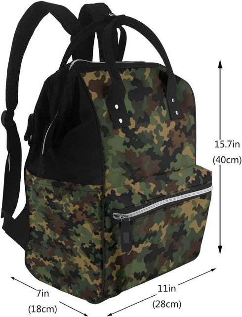 FHEDVBN Backpack Mummy Backpacks Daypack Camouflage Pattern Diaper Bag for Women Multifunction Waterproof for Mom Dad