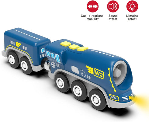 Z MAYABBO Battery Operated Locomotive Trains for Wooden Tracks, Powerful Engine Toy Train Vehicle for Railway Track