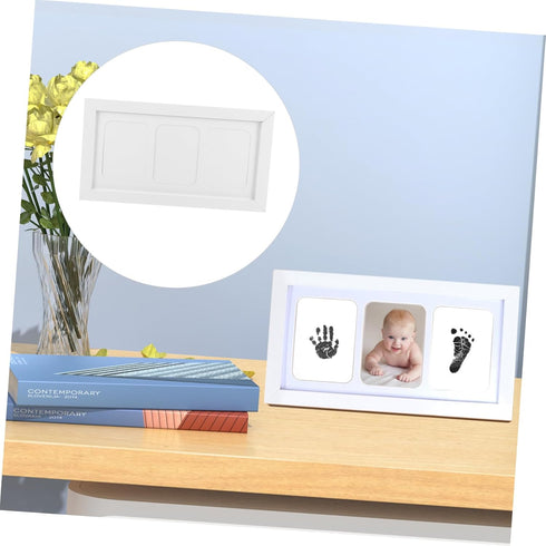 LIFKOME 1set Handprint and Footprint Keepsake Kit Ink Pad Photo Frame for Newborns Easy to Use Memory Frame for Pet