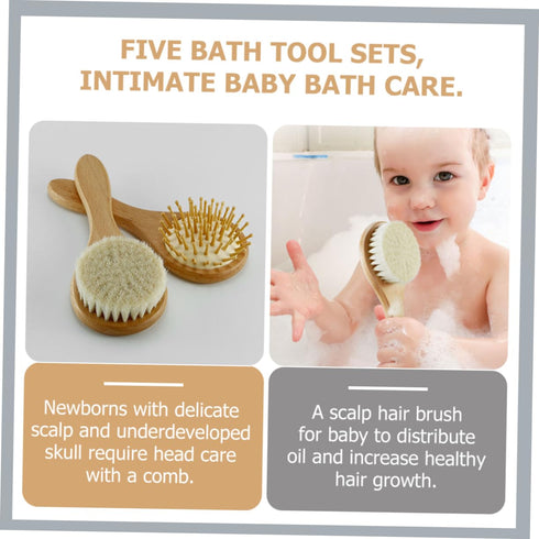 Set Set Toddmomy Wooden Hair Brush Comb Brush for Girls Boys Boy Girl Newborn Hair Care