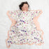 runzhuoyang 40x33 Rayon Made from Bamboo Baby Blanket for Girls, Purple Floral Print, Ruffle Trim, Soft and Comfy, Size