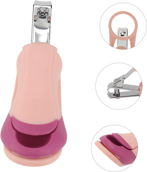 Portable Pink Nail Care Kit for Safe Grooming of Newborns