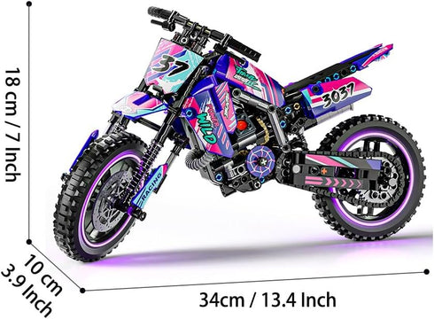 Mesiondy Motorcycle Building Block Set, 476 PCS Collectible Display Model, Motorbike Toy Collection for Ages 6+