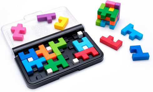2-in-1 3D 120 6 SmartGames IQ Quub Travel Logic Puzzle & Cube Building Game with Soft Touch Pieces, Challenges, STEM