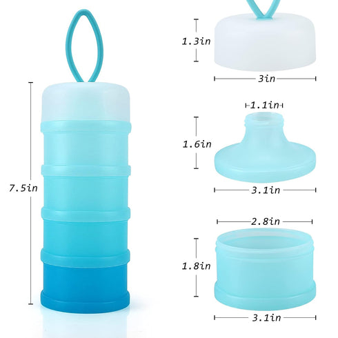 Accmor 3 Pack Baby Formula Dispenser On The Go, Stackable Formula Dispenser Formula Container to Go, Non-Spill Portable