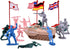 Liberty Imports 124 PCS Army Men Toy Figures Military Forces Bucket Play Set, World War II Battle Plastic Soldiers Set with Vehicles for Boys, Kids Imaginary Play