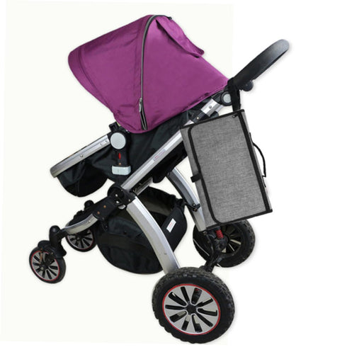 Portable Diaper Changing Mat - Grey Foldable Storage Pad for Newborns