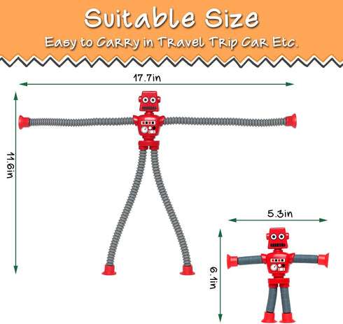 4 Pcs Shape Changing Robot Toy, Telescopic Pop Tubes Sensory Toys for Kids with Autism, ADHD, Fidget Toys for 3-9 Year