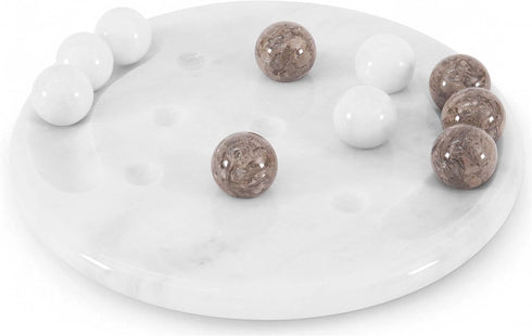 Radicaln Marble Tic Tac Toe Board Game 10" Inches White & Oceanic