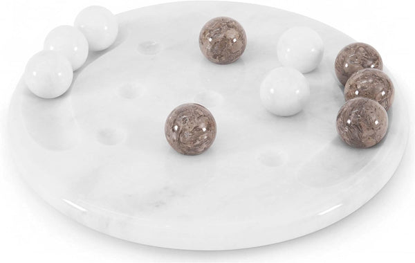 Radicaln Marble Tic Tac Toe Board Game 10" Inches White & Oceanic