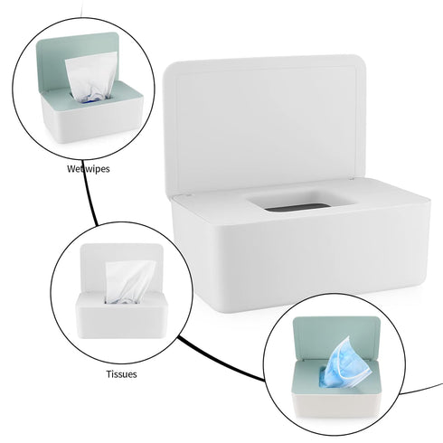 XhjzgcTech 2Pcs Diaper Wipes Dispenser, Refillable Wipe Container, Wipe Container with Sealing Design Lid, Keep Wipes