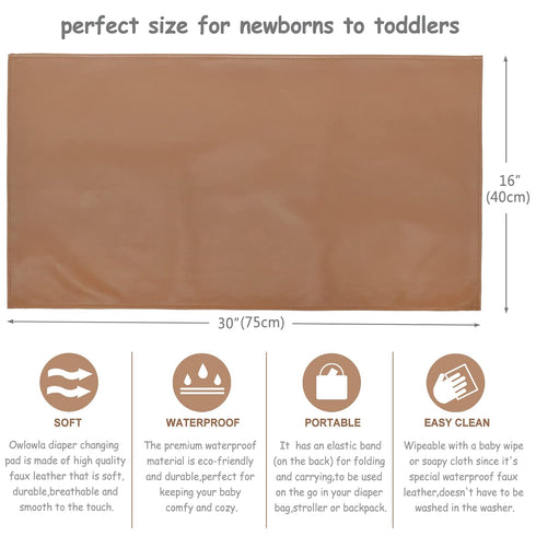 Owlowla Baby Diaper Changing Pad - Portable Travel Changing Mat Liner for Baby and Small Toddler