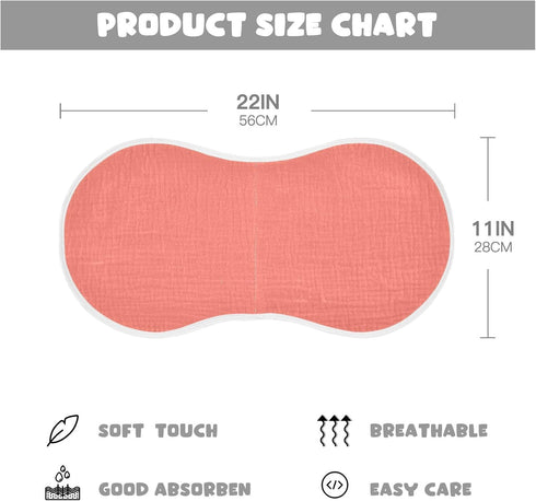 KEIGE 1Pc Girls,11x22in,Salmon Salmon Burp Cloth,Unisex Large Absorbent Soft Cotton Muslin Burping Cloths for Newborn