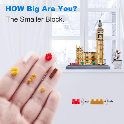 Real Big Ben Micro Building Blocks Set, 3466PCS Architectural Model Toys for Kids and Adults
