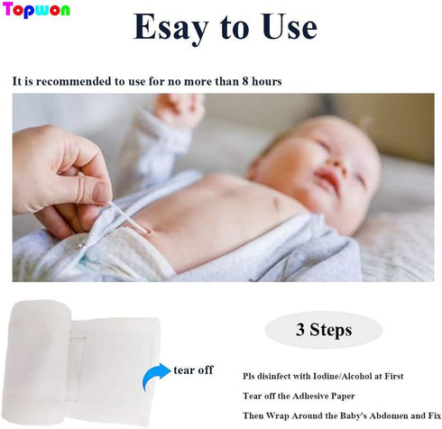 Topwon Cotton Newborn Essentials - Disposable Umbilical Cord Belly Band, 8 Pieces to Protect Baby Abdomen