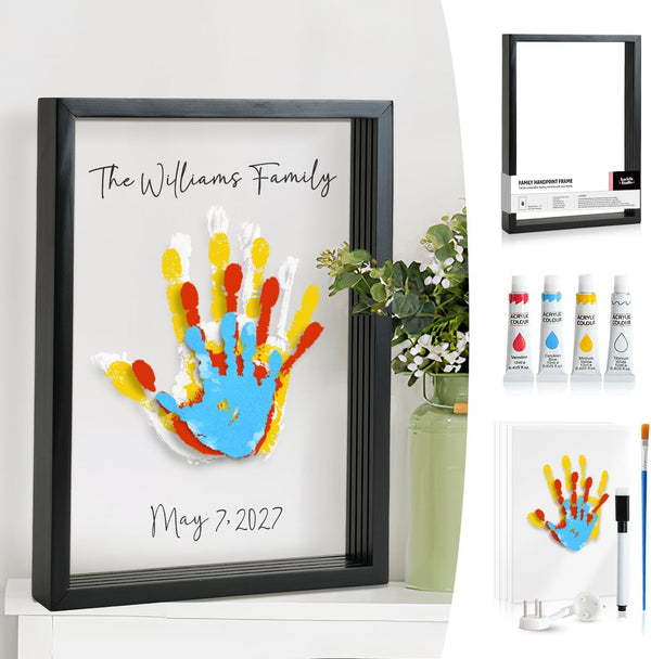 Kaciola Family Handprint Kit, DIY Newborn Keepsake Frame, Baby Hand and Footprint