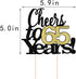 LVEUD Black Font Golden Numbers Cheers to 65 Years Happy Birthday Cake Topper for Wedding, Anniversary, Birthday Party