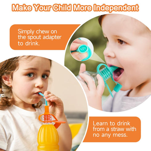 Morlike 8 Pack Baby Water Bottle Cap Silicone Spout Adapter, No Spill & BPA Free for Kids and Adults