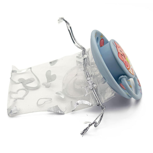 Large Shield Calming Pacifier with Clip & Case Playful Pig Design, Gentle Silicone Sensory Tool for Stress Relief