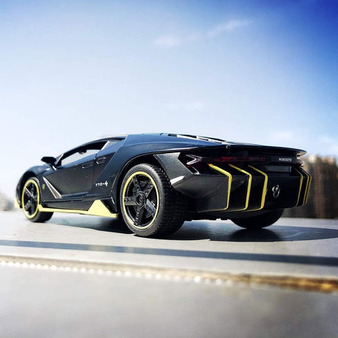 BDTCTK 1:32 Lambo LP770 Car Model Toy - Child Sound and Light Pull Back Car for Kids Gift (Black)