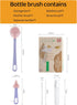 Set HOEREV Portable Baby Silicone Bottle Brush Include Pacifier Brush, Straw Brush, draining Rack, Portable Box