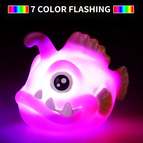 Bath Toys, 12 Pcs Light Up Ocean Sea Animal Set, Flashing LED Floating Bathtub Toys for Baby and Toddler