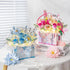 998 (1968) Mini Building Blocks Portable Flower Bouquet Gifts Box with Light, Blue Rose Creative Eternal Flower, Home