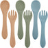 6 Pieces Silicone Baby Feeding Forks and Spoons Set - Self Feeding Supplies for Over 6 Months Babies (Nature Color)