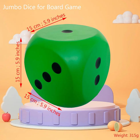 Giant 5.9 Inches Kawaii Foam Dice, Fun-Filled Educational Toy for Game Nights and Learning Sessions