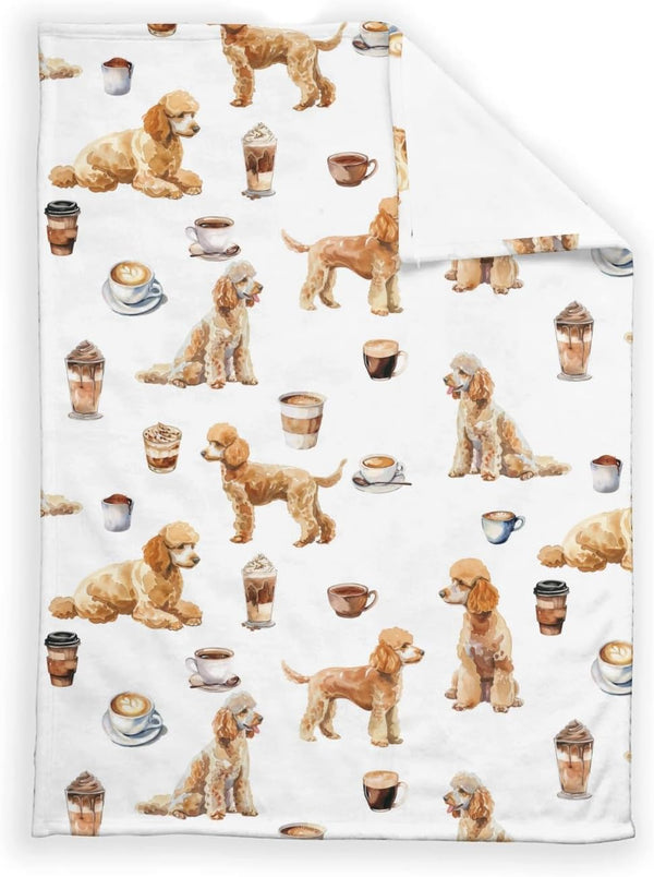 SqtmuHLuo Baby Blanket for Boys Girls Poodle Flannel Baby Swaddle Blankets Dog Crib