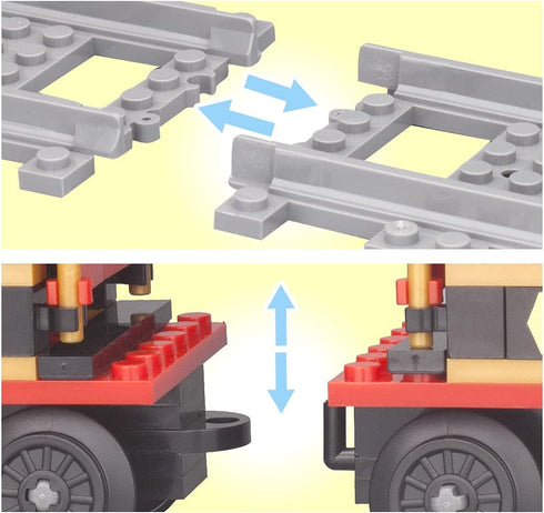 Classic Train Building Blocks Toys, 583 Pieces STEM Learning Construction Toys for Boys and Girls