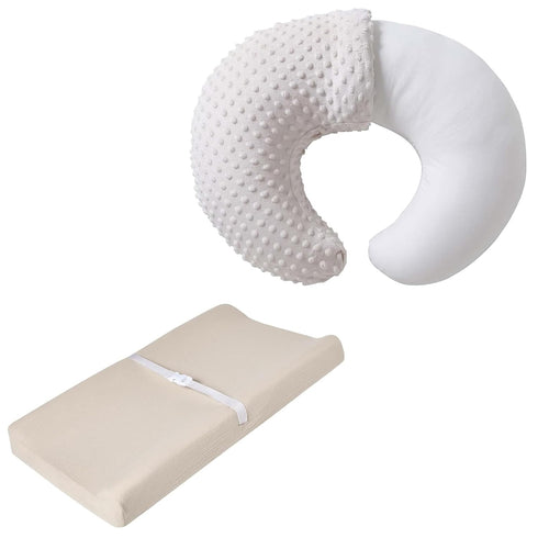 Muslin Changing Pad Cover + Nursing Pillow for Baby Boys Girls, Ultra