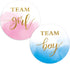 Lincia 100 Pieces Gold Watercolor Gender Reveal Stickers 2 Inches for Baby Showers, Party Invitations, Team Boy Team