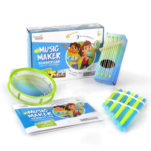 hand2mind DIY Music Maker Science Lab, Build Your Own Instrument Ocean Drum,
