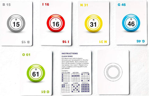 Yuanhe 2.5"X3.5" Bingo Calling Cards - Colorful and Durable, Complete Deck of 75 Numbers for Bingo Games